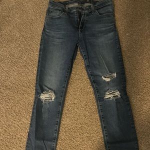 AG Prima Crop distressed jeans